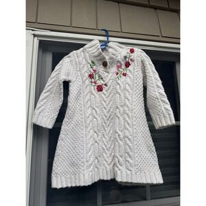 Hanna Andersson cable knit Sweater Dress Toddler Girl 90 2t  Long Sleeve